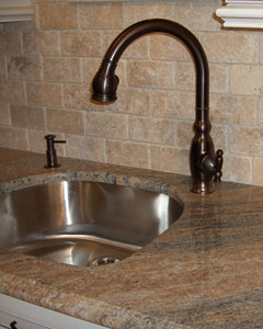 granite counter top with undermount sink