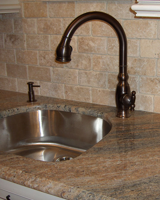 granite counter top and backsplash